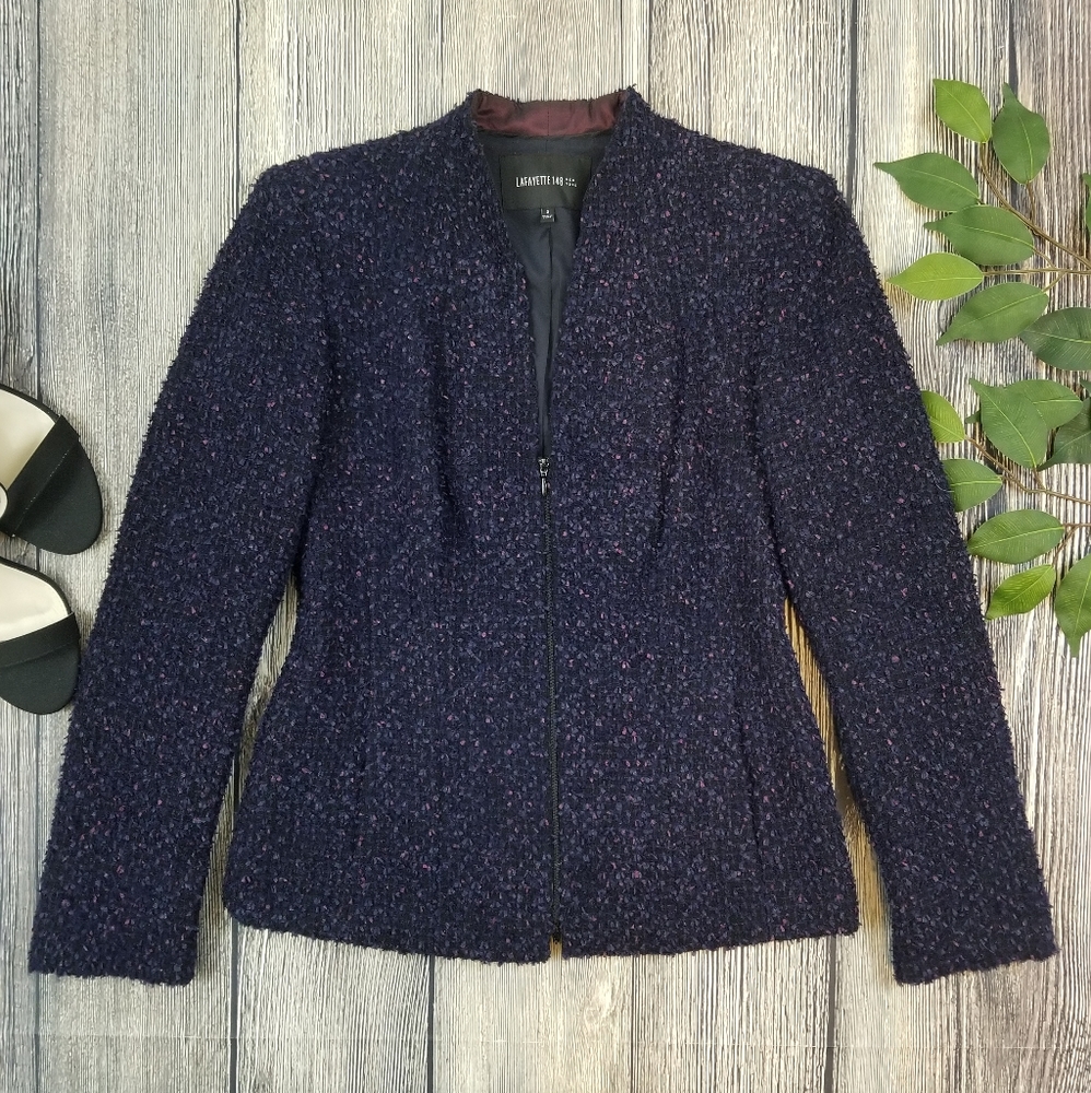 Lafayette 148 New York Wool Blend Confetti Blazer Jacket